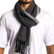 Alpine Swiss Mens Scarf Soft Knit Winter Scarves Plaid Striped or Solid Neck – Gray