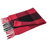 Alpine Swiss Mens Scarf Soft Knit Winter Scarves Plaid Striped or Solid Neck – Buffalo Plaid