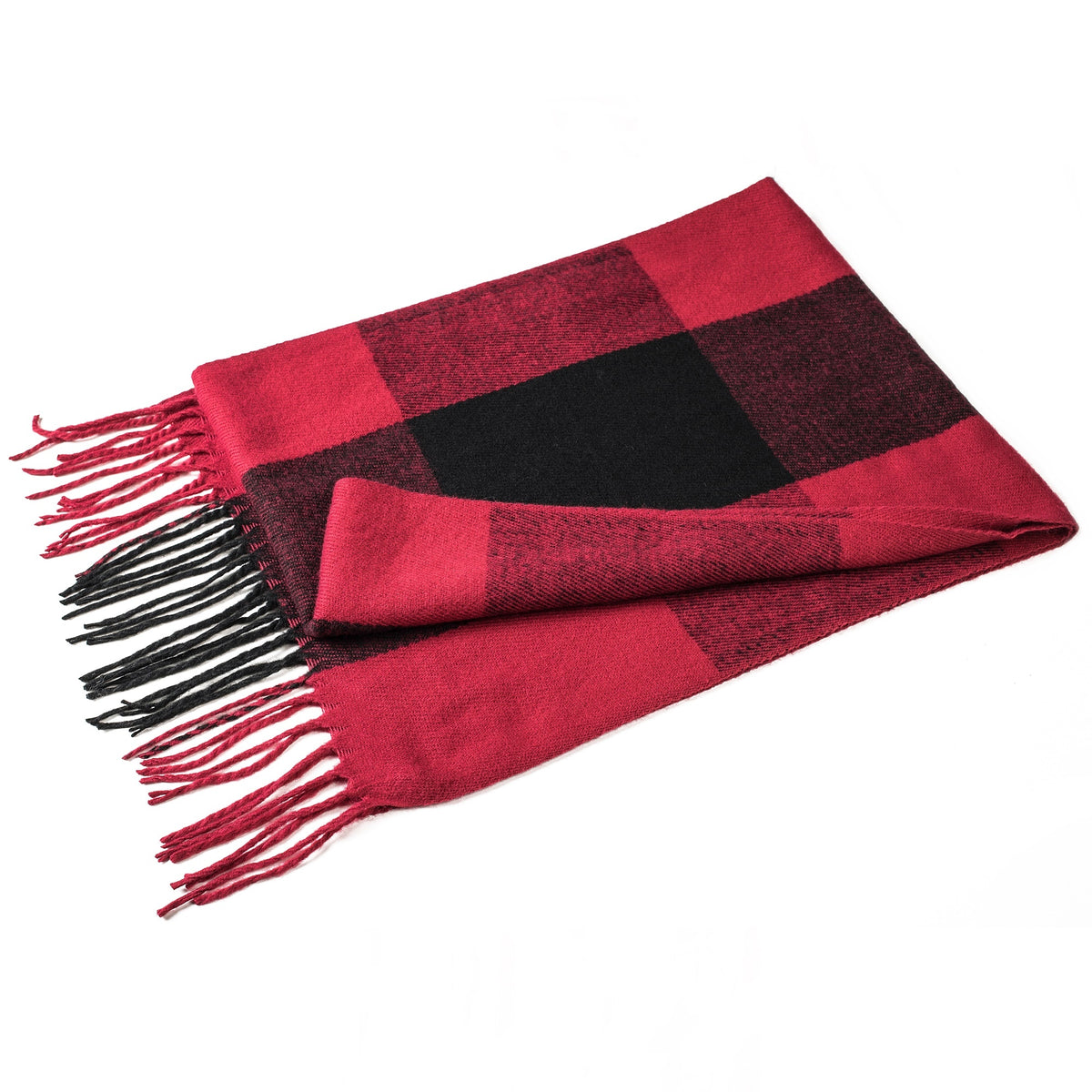 Alpine Swiss Mens Scarf Soft Knit Winter Scarves Plaid Striped or Solid Neck – Buffalo Plaid