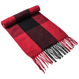 Alpine Swiss Mens Scarf Soft Knit Winter Scarves Plaid Striped or Solid Neck – Buffalo Plaid