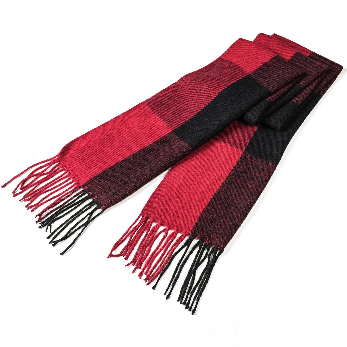 Alpine Swiss Mens Scarf Soft Knit Winter Scarves Plaid Striped or Solid Neck – Buffalo Plaid