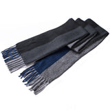 Alpine Swiss Mens Scarf Soft Knit Winter Scarves Plaid Striped or Solid Neck – Black Blue Stripe
