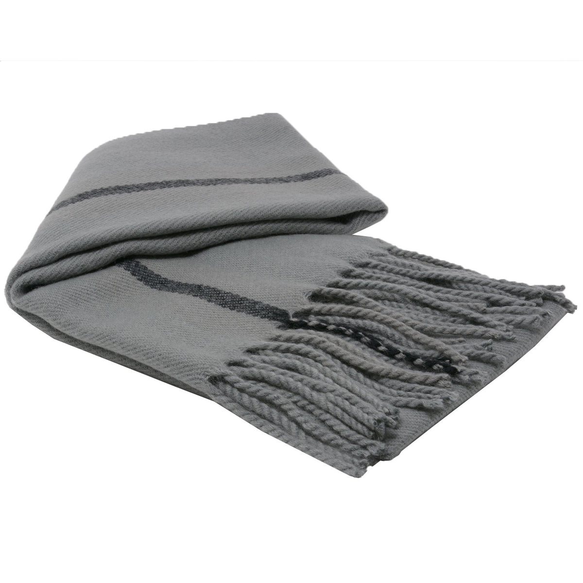 Alpine Swiss Mens Scarf Soft Knit Winter Scarves Plaid Striped or Solid Neck – Gray Stripe