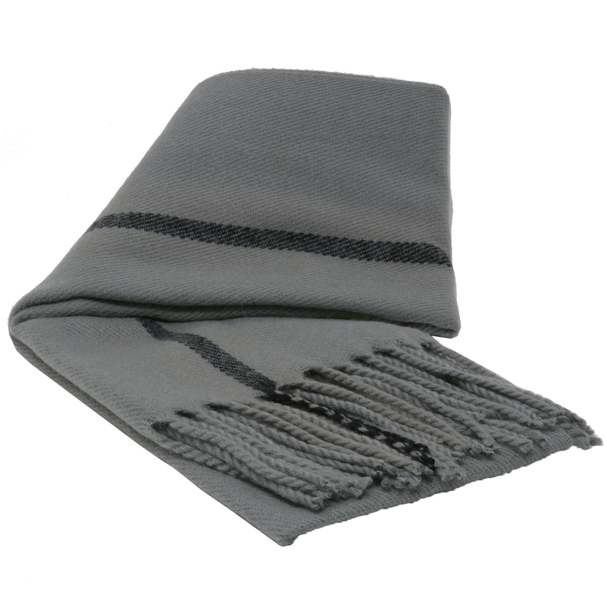 Alpine Swiss Mens Scarf Soft Knit Winter Scarves Plaid Striped or Solid Neck – Gray Stripe