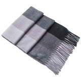 Alpine Swiss Mens Scarf Soft Knit Winter Scarves Plaid Striped or Solid Neck – Black Gray