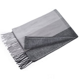 Alpine Swiss Mens Scarf Soft Knit Winter Scarves Plaid Striped or Solid Neck – Black Gray