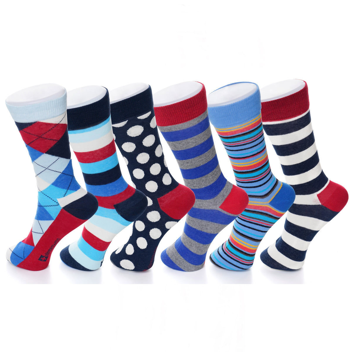 Alpine Swiss Mens Dress Socks 6 Pair Crew Sock Cotton Dress Socks for Men Solid – Bright Pack