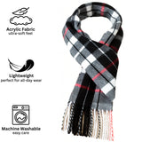 Alpine Swiss Mens Scarf Soft Knit Winter Scarves Plaid Striped or Solid Neck – Red Plaid