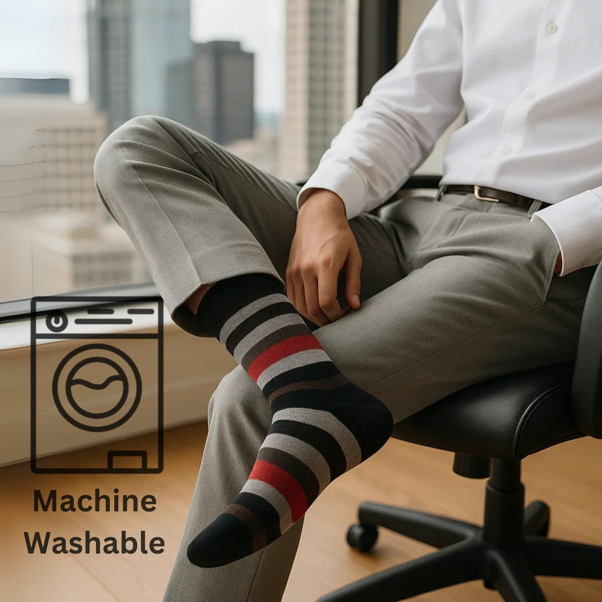 Alpine Swiss Mens Dress Socks 6 Pair Crew Sock Cotton Dress Socks for Men Solid – Fun Pack