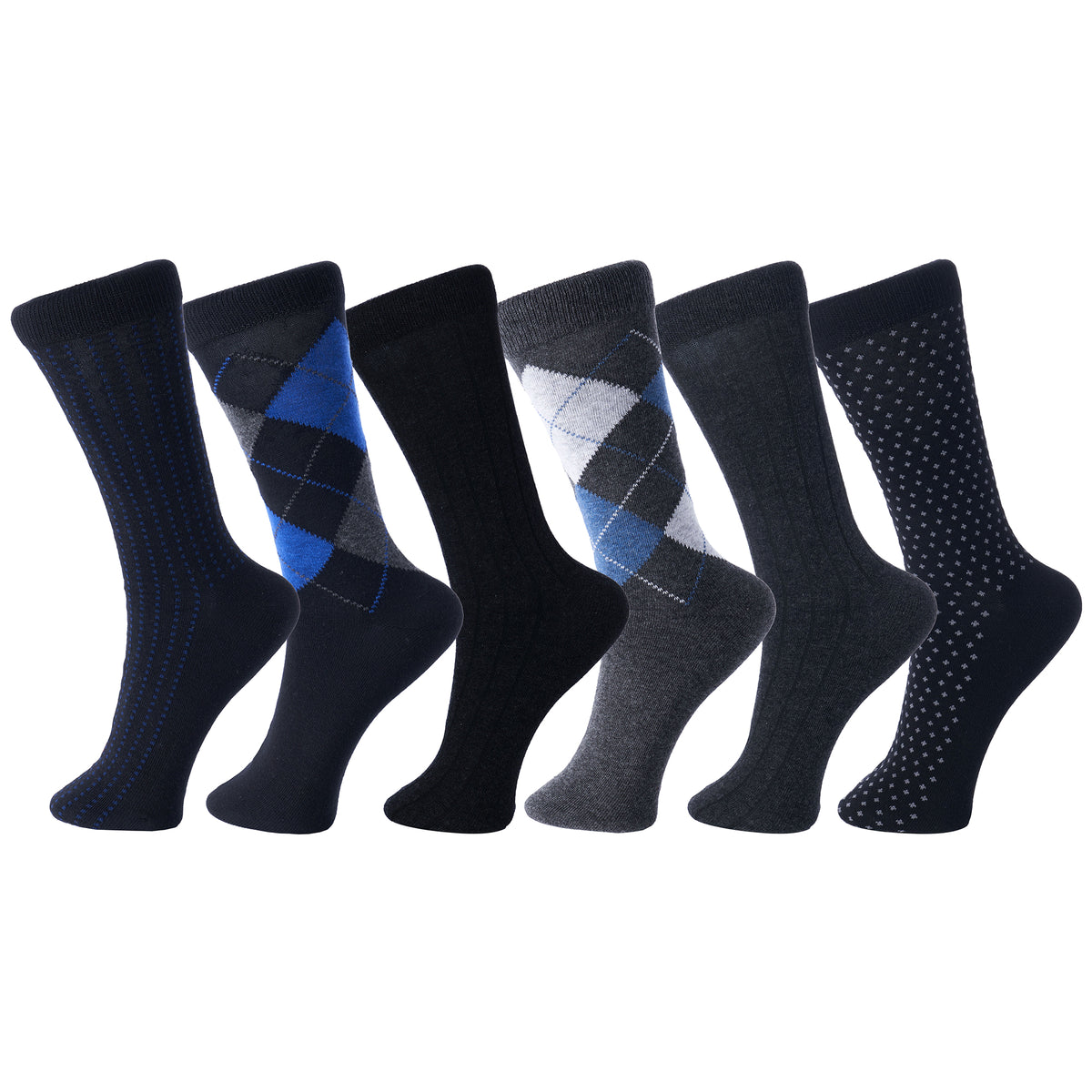 Alpine Swiss Mens Dress Socks 6 Pair Crew Sock Cotton Dress Socks for Men Solid – Office Pack