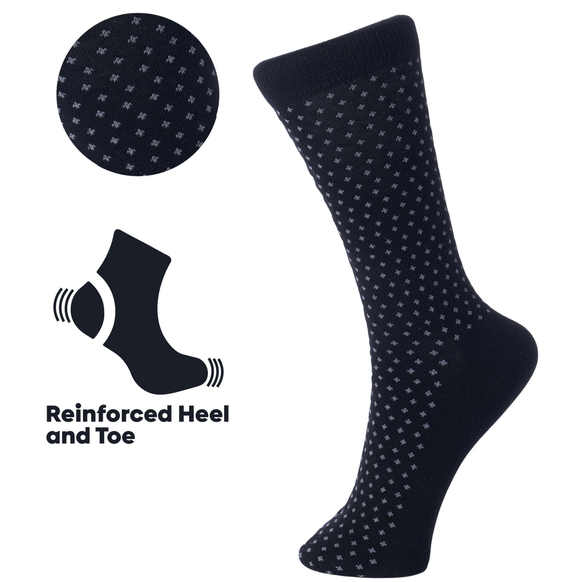 Alpine Swiss Mens Dress Socks 6 Pair Crew Sock Cotton Dress Socks for Men Solid – Office Pack