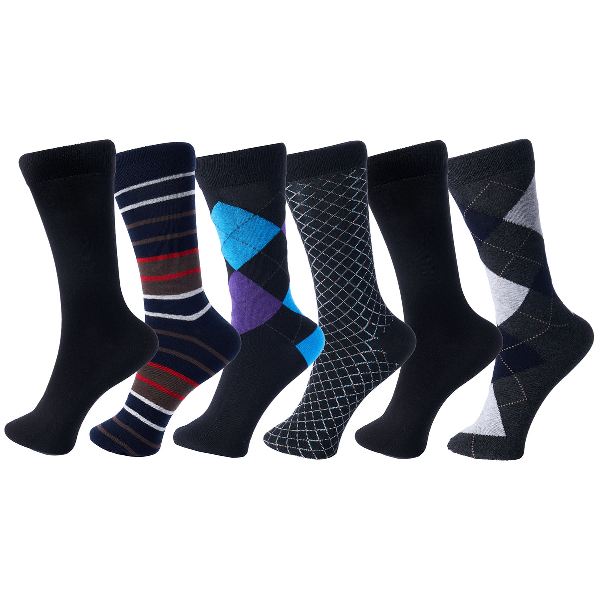 Alpine Swiss Mens Dress Socks 6 Pair Crew Sock Cotton Dress Socks for Men Solid – Casual Pack