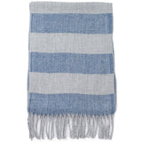 Alpine Swiss Mens Scarf Soft Knit Winter Scarves Plaid Striped or Solid Neck – Navy Gray Stripe