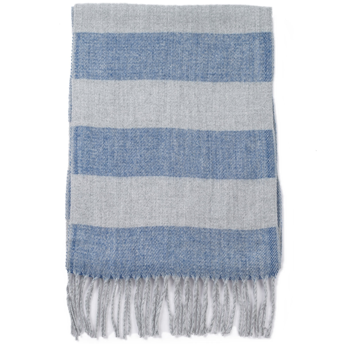 Alpine Swiss Mens Scarf Soft Knit Winter Scarves Plaid Striped or Solid Neck – Navy Gray Stripe
