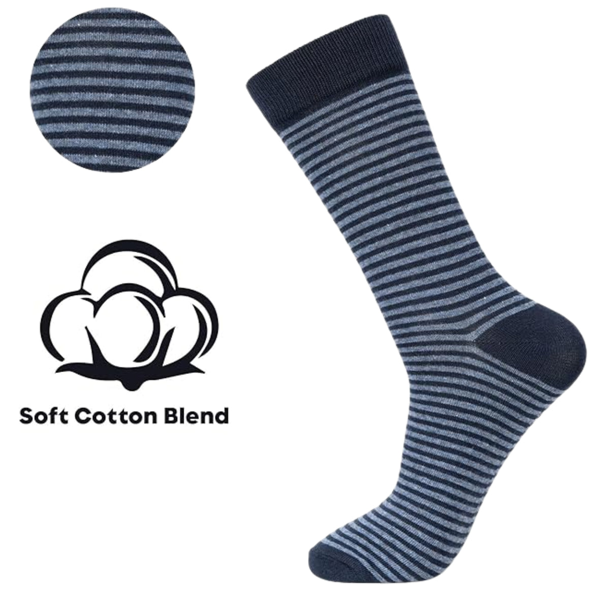 Alpine Swiss Mens Dress Socks 6 Pair Crew Sock Cotton Dress Socks for Men Solid – Work Pack