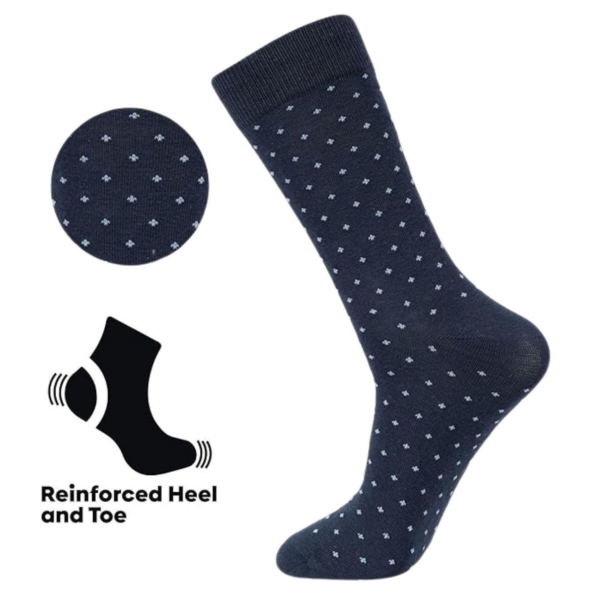Alpine Swiss Mens Dress Socks 6 Pair Crew Sock Cotton Dress Socks for Men Solid – Work Pack