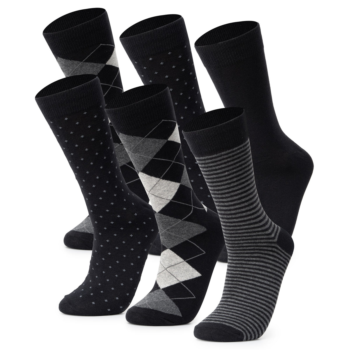 Alpine Swiss Mens Dress Socks 6 Pair Crew Sock Cotton Dress Socks for Men Solid – Business Pack