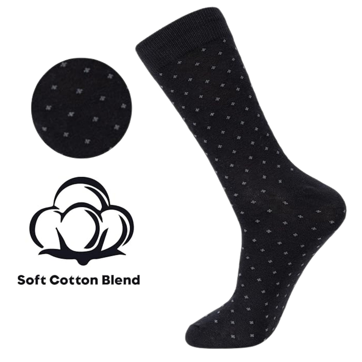 Alpine Swiss Mens Dress Socks 6 Pair Crew Sock Cotton Dress Socks for Men Solid – Business Pack