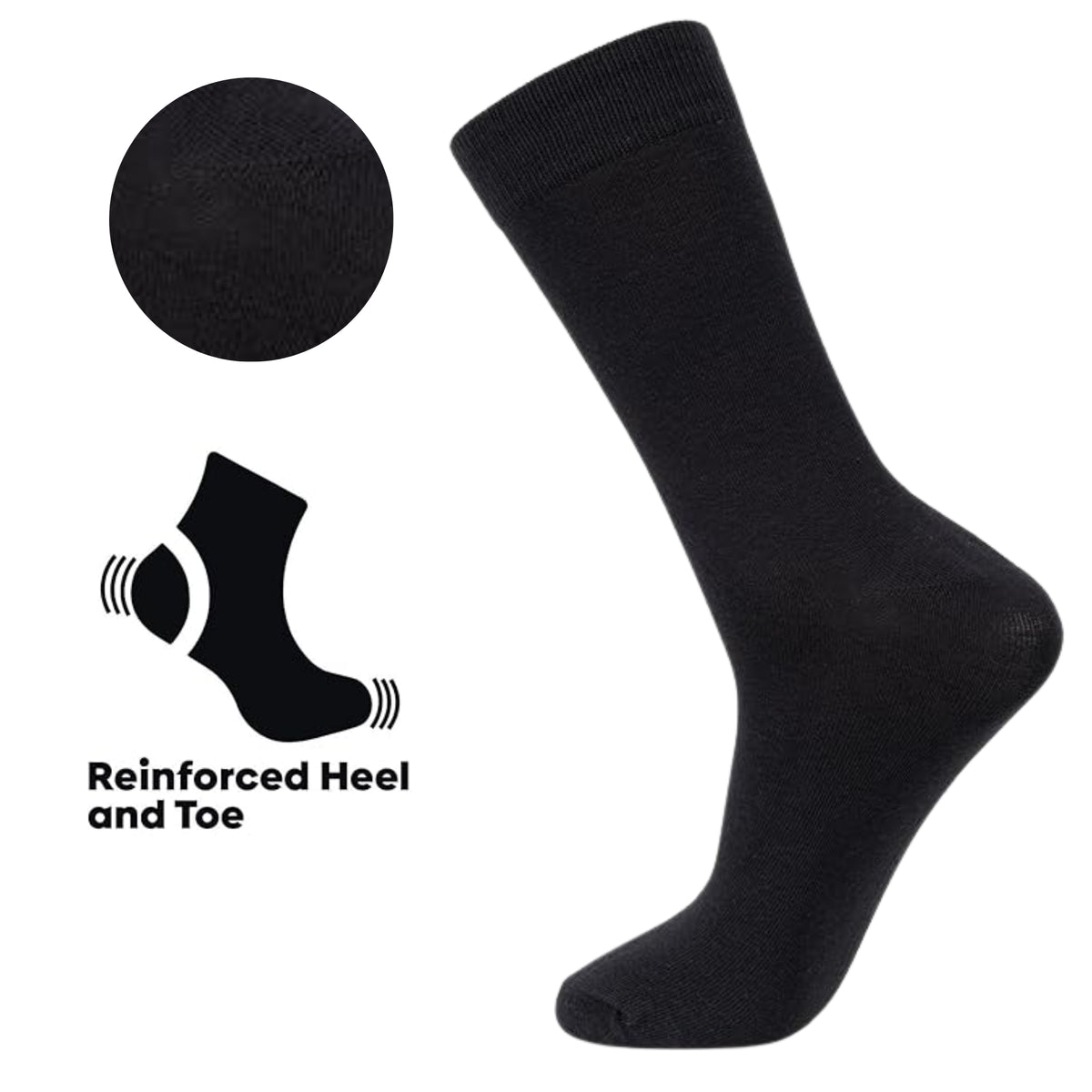 Alpine Swiss Mens Dress Socks 6 Pair Crew Sock Cotton Dress Socks for Men Solid – Business Pack
