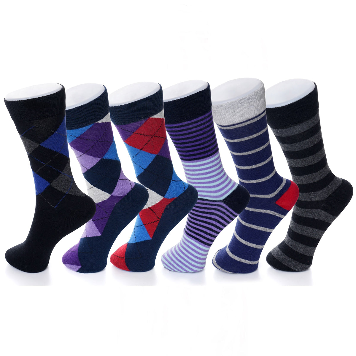 Alpine Swiss Mens Dress Socks 6 Pair Crew Sock Cotton Dress Socks for Men Solid – Bold Pack