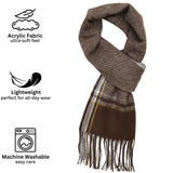 Alpine Swiss Mens Scarf Soft Knit Winter Scarves Plaid Striped or Solid Neck – Fall Plaid