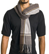 Alpine Swiss Mens Scarf Soft Knit Winter Scarves Plaid Striped or Solid Neck – Fall Plaid
