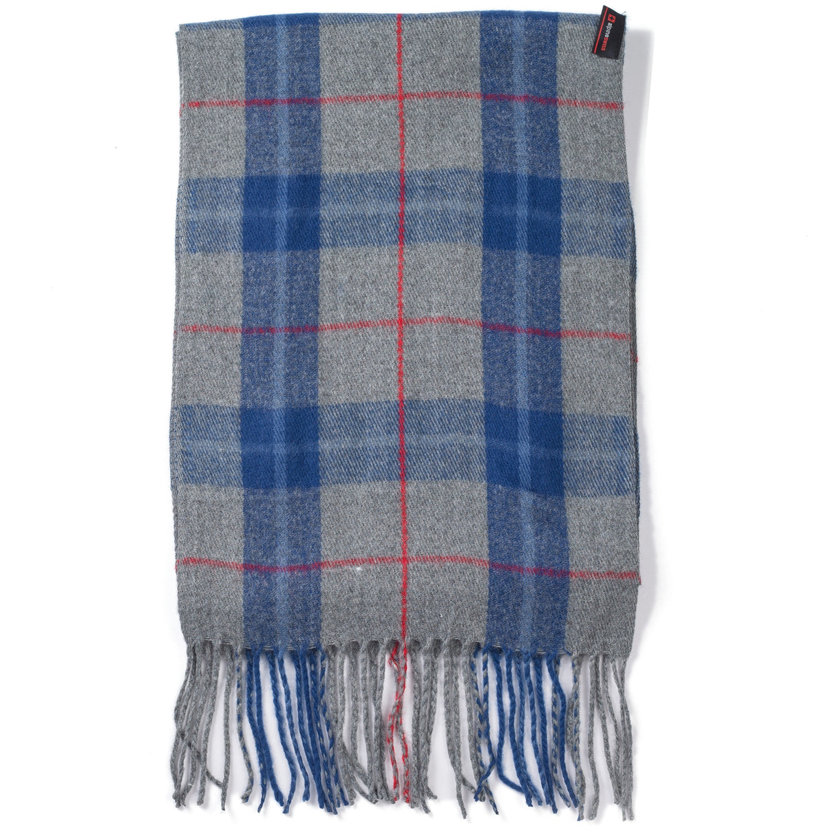 Alpine Swiss Mens Scarf Soft Knit Winter Scarves Plaid Striped or Solid Neck – Blue Gray Plaid