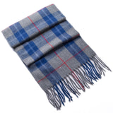 Alpine Swiss Mens Scarf Soft Knit Winter Scarves Plaid Striped or Solid Neck – Blue Gray Plaid