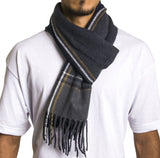 Alpine Swiss Mens Scarf Soft Knit Winter Scarves Plaid Striped or Solid Neck – Dusk Plaid