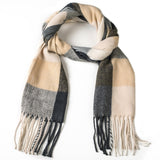 Alpine Swiss Mens Scarf Soft Knit Winter Scarves Plaid Striped or Solid Neck – Beige Plaid