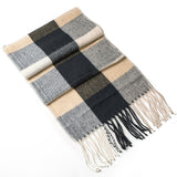 Alpine Swiss Mens Scarf Soft Knit Winter Scarves Plaid Striped or Solid Neck – Beige Plaid