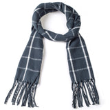 Alpine Swiss Mens Scarf Soft Knit Winter Scarves Plaid Striped or Solid Neck – Navy Grid