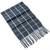 Alpine Swiss Mens Scarf Soft Knit Winter Scarves Plaid Striped or Solid Neck – Navy Grid