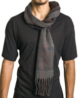 Alpine Swiss Mens Scarf Soft Knit Winter Scarves Plaid Striped or Solid Neck – Hunter Plaid