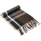 Alpine Swiss Mens Scarf Soft Knit Winter Scarves Plaid Striped or Solid Neck – Black Blue