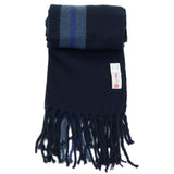 Alpine Swiss Mens Scarf Soft Knit Winter Scarves Plaid Striped or Solid Neck – Navy Stripe