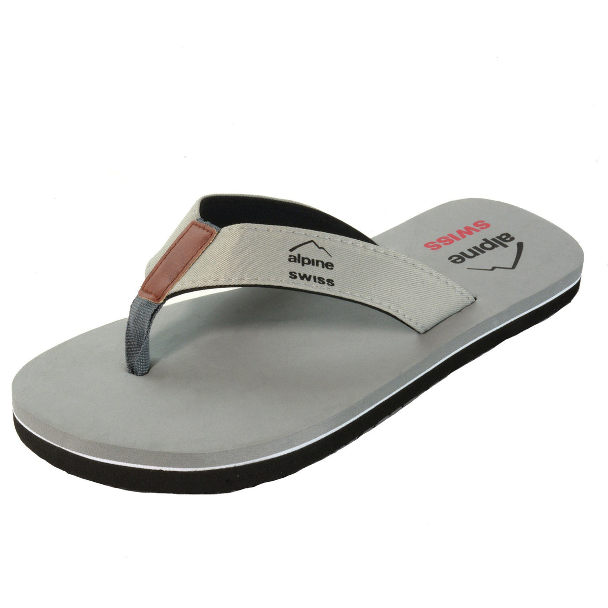Alpine Swiss Mens Flip Flops Lightweight Thong Sandals Beach Slides EVA Sole for – Gray
