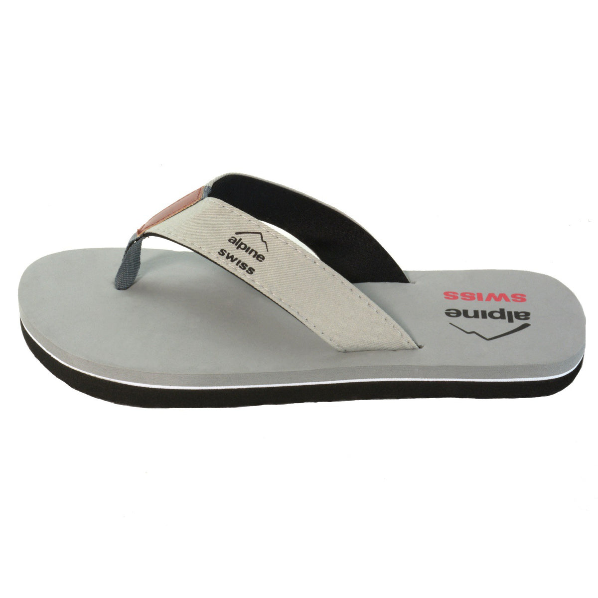Alpine Swiss Mens Flip Flops Lightweight Thong Sandals Beach Slides EVA Sole for – Gray