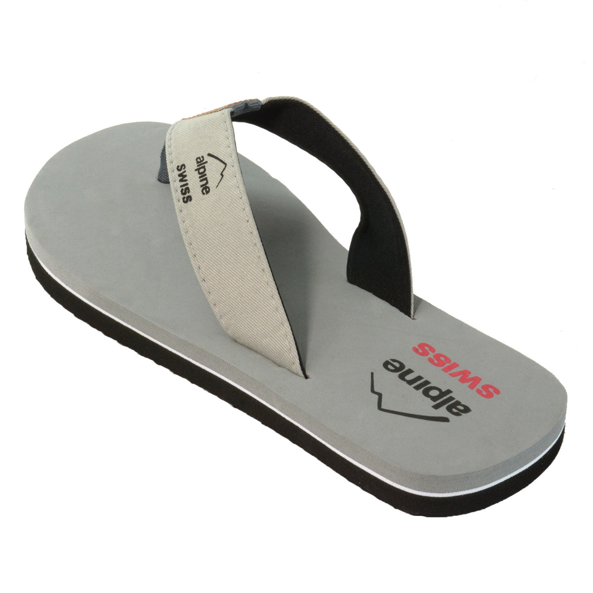 Alpine Swiss Mens Flip Flops Lightweight Thong Sandals Beach Slides EVA Sole for – Gray