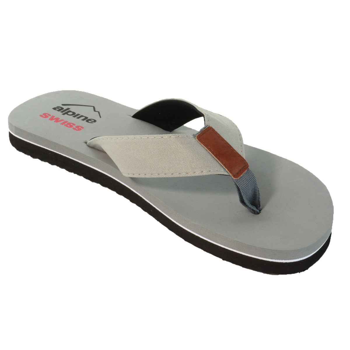 Alpine Swiss Mens Flip Flops Lightweight Thong Sandals Beach Slides EVA Sole for – Gray