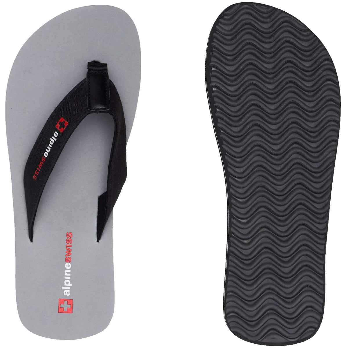 Alpine Swiss Mens Flip Flops Lightweight Thong Sandals Beach Slides EVA Sole for – Koala Gray