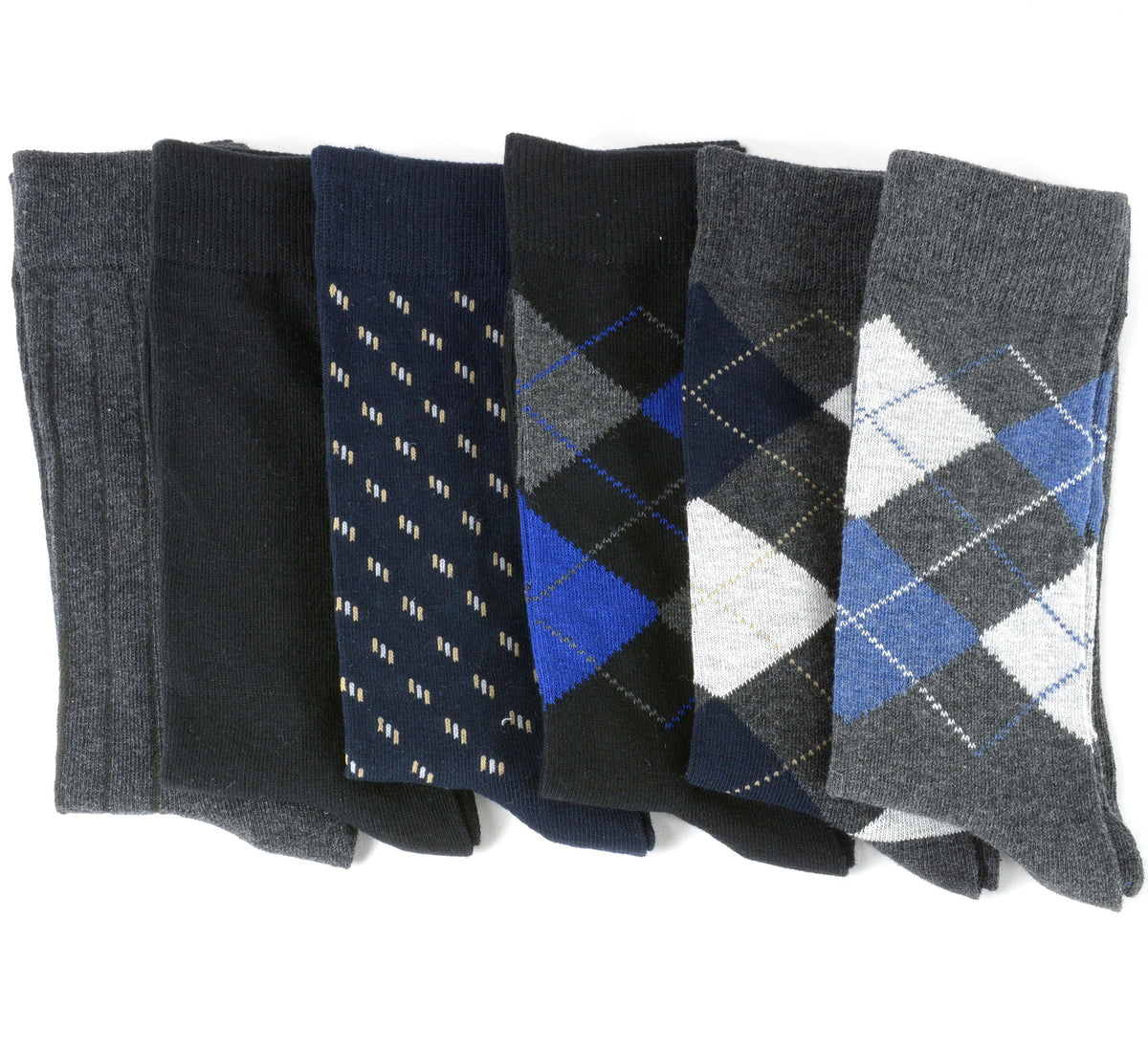 Alpine Swiss Mens Dress Socks 6 Pair Crew Sock Cotton Dress Socks for Men Solid – Multi Color
