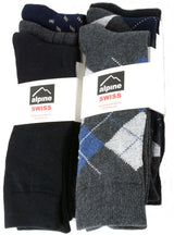 Alpine Swiss Mens Dress Socks 6 Pair Crew Sock Cotton Dress Socks for Men Solid – Multi Color