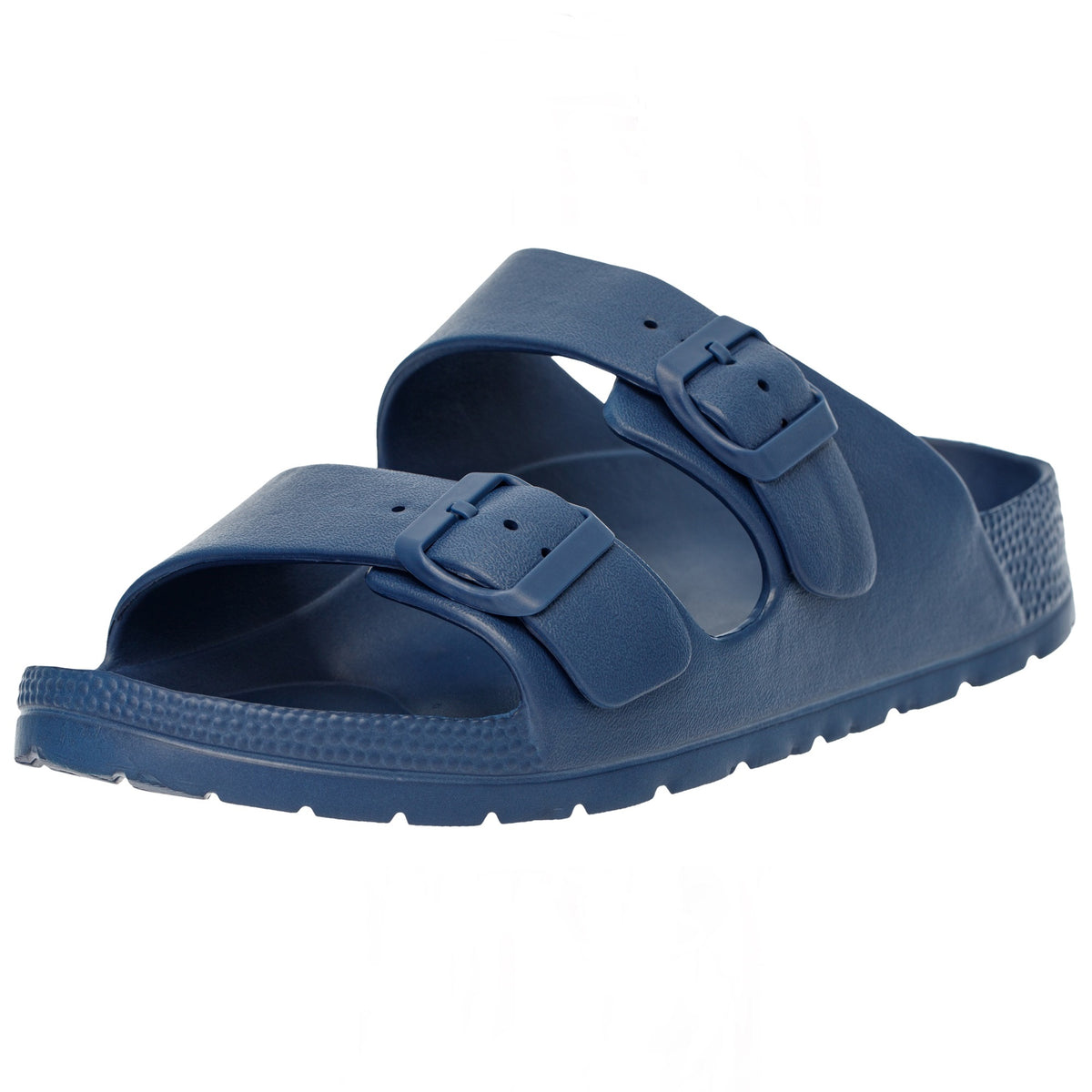 Alpine Swiss Mens Double Strap EVA Slide Sandals Sole Flat Casual Comfort Shoes – Blue
