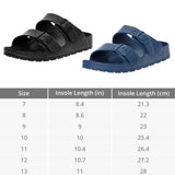 Alpine Swiss Mens Double Strap EVA Slide Sandals Sole Flat Casual Comfort Shoes – Blue
