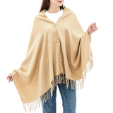 Alpine Swiss Womens Shawl Evening Wrap Pashmina Large Scarf Fringe Cape Poncho – Beige