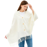 Alpine Swiss Womens Shawl Evening Wrap Pashmina Large Scarf Fringe Cape Poncho – Cream