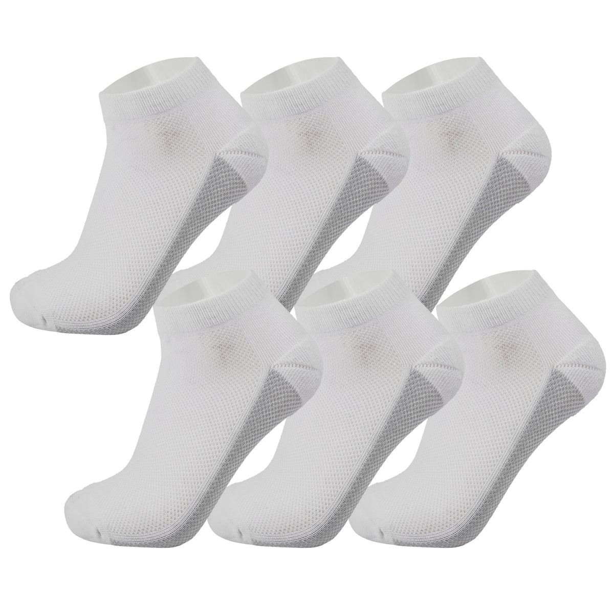 Alpine Swiss Mens Athletic Performance Low Cut Ankle Socks Cotton Multipack Sock – 6 Pack White