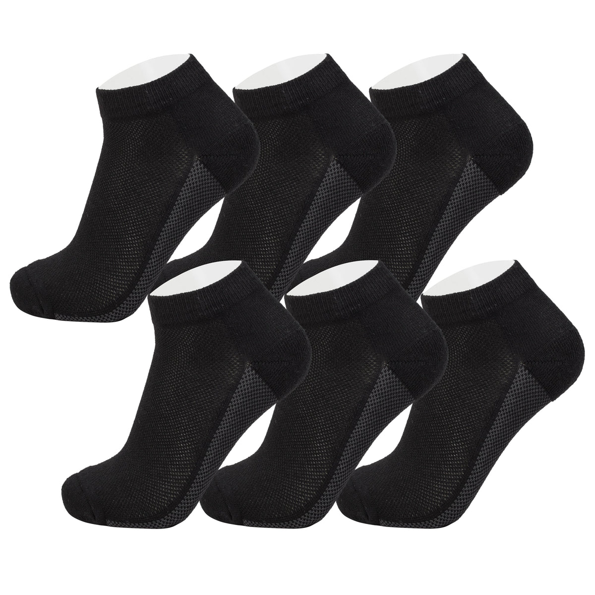 Alpine Swiss Mens Athletic Performance Low Cut Ankle Socks Cotton Multipack Sock – 6 Pack Black