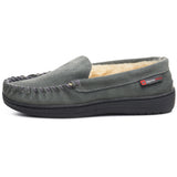Alpine Swiss Mens Moccasin Slippers Genuine Suede House Shoe Memory Foam Insole – Gray